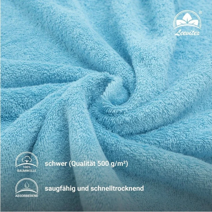 leevitex® Handtuch Frottee 4er Set, 50 x 100 cm, hochwertig verarbeitet & fusselfrei – Bild 3