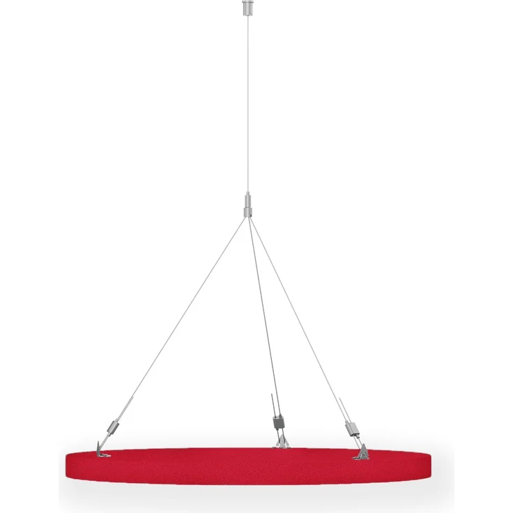 Rheinland Möbel FocusWall DAR10 – Runder Akustik-Deckenabsorber Ø 100 cm in Stofffarbe Belize inkl. Chrom-Stahlseilen - Made in Germany - Klasse A, Stoffbezug, schwer entflammbar – Bild 3