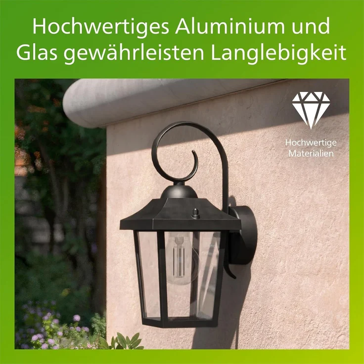 Philips Buzzard wall lantern black 1x60W 230V – Bild 5