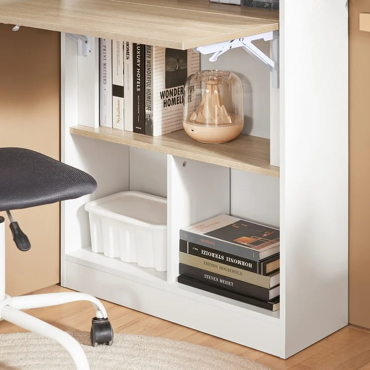 SoBuy FWT104-WN Schreibtisch, Spanplatte, Melamin, Weiß, 70 x 85 x 57 cm – Bild 7