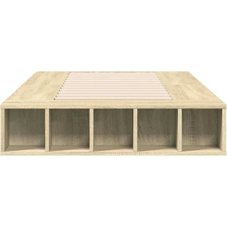 vidaXL Bettgestell Sonoma-Eiche 100x200 cm Holzwerkstoff 3280512 – Bild 4