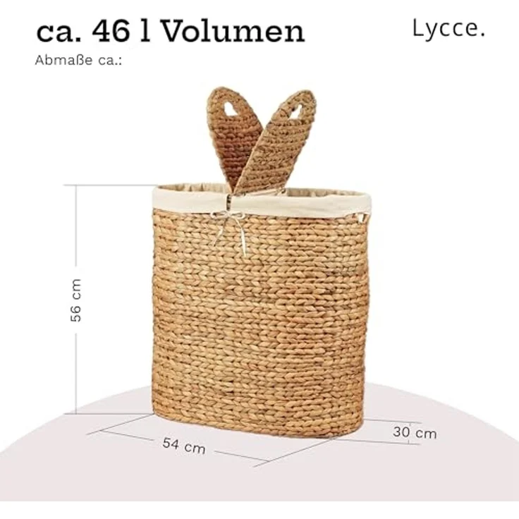 Lycce Wäschesortierer Lycce Wäschekorb 2 Fächer, Wäschebox mit Deckel und Wäschesack, 46 Liter, 2 Fächer, Deckel – Bild 3