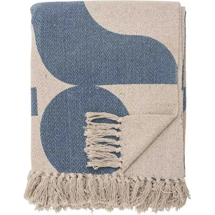 Bloomingville Agno Recycelte Baumwolle Decke 160x130 cm Natur