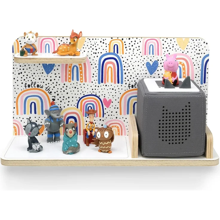 stadtecken Kinder Regal für Musikbox I Motiv After The rain, klein I Geeignet für die Toniebox und ca. 25 Tonies I Geschenk I Geschenkidee I Spielen I Sammeln I Zum Aufstellen oder Aufhängen – Bild 1