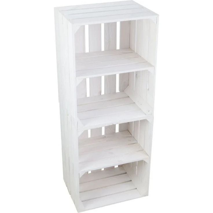 Kistenkolli Altes Land Allzweckkiste 2er set Obskistenregal "Johanna" weiß QUER (Spar-Set, 2er Set) – Bild 5