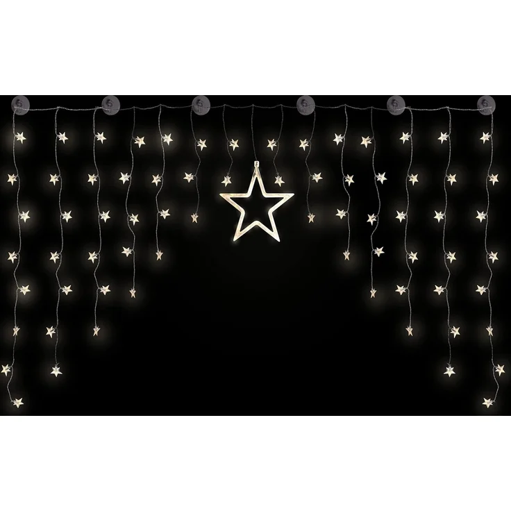 Mojawo Lichtervorhang Weihnacht's LED Sternenvorhang mit 90 LED – Bild 3