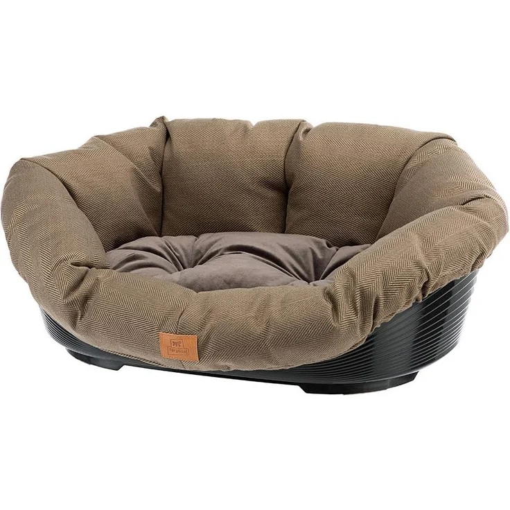 Ferplast Hundebett Hundesofa Katzenbett Hundematte SOFA' 6 Kunststoffkorb mit Waschbarem Gepolstertem Hundekissen, 73x55 x h 27 cm.