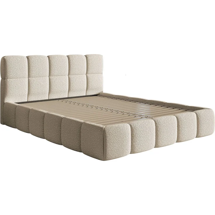 Selsey 'Cloudy' Polsterbett 160x200 mit Bouclé-Bezug, hellbeige – Bild 4