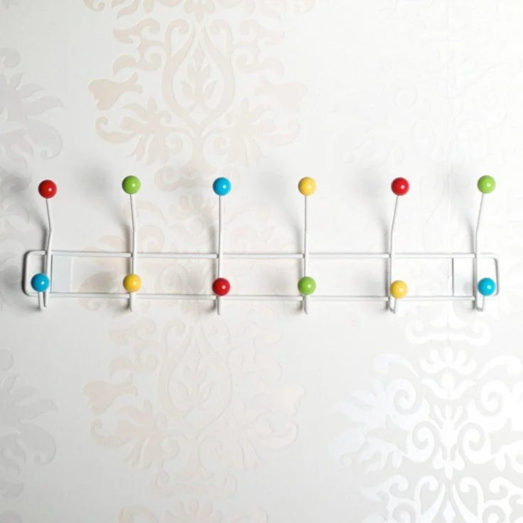 DESIGN DELIGHTS Wandgarderobe GARDEROBENLEISTE COLOUR BALL, farbenfrohe Wandgarderobe mit 12 Kugeln – Bild 3