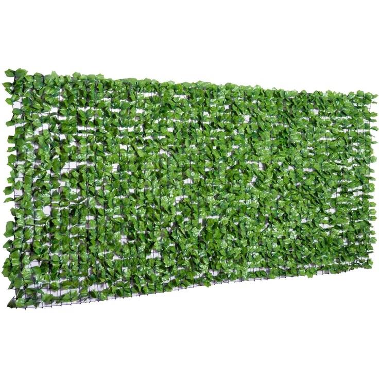 MELAYR, Künstlicher Hecken-Sichtschutz, UV-geschützt, Sichtschutzgitter mit Blättern, 300 x 150 cm, Hellgrün – Bild 2