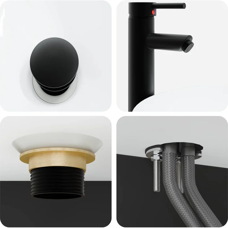 vidaXL Badezimmermöbel-Set 2 stk. Schwarz 33 x 34,5 x 100 cm 3406104 – Bild 7