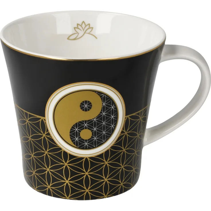 Goebel Yin Yang Schwarz - Coffee-/Tea Mug Lotus Yin Yang Bunt New Bone China 23101261