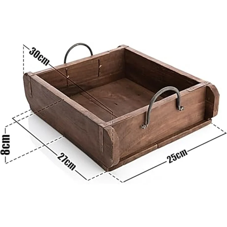 BigDean Aufbewahrungsbox Vintage Ziegelform in Braun 25x8x30 cm (Packung, 1 St, Ziegelform), Vintage, Ziegelform 25x30x8 cm, ca 5L volumen – Bild 5