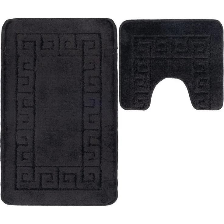 Ribelli Badematte Badezimmerteppich Set 2tlg, Badezimmermatte Rutschfest, Santorini, 50x80 + 50x40, Badteppich Waschbar – Bild 5