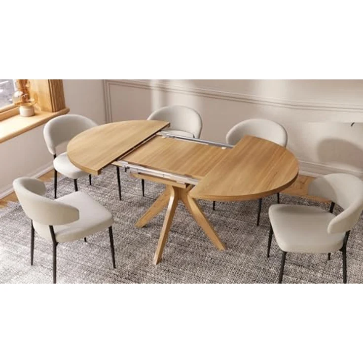 designimpex Esstisch Design Esstisch Renzo rund Esszimmer Tisch oval Echtholzfurnier, Esstisch, Esszimmertisch, Tisch, Ausziehtisch, Küchentisch, Esszimmer – Bild 9