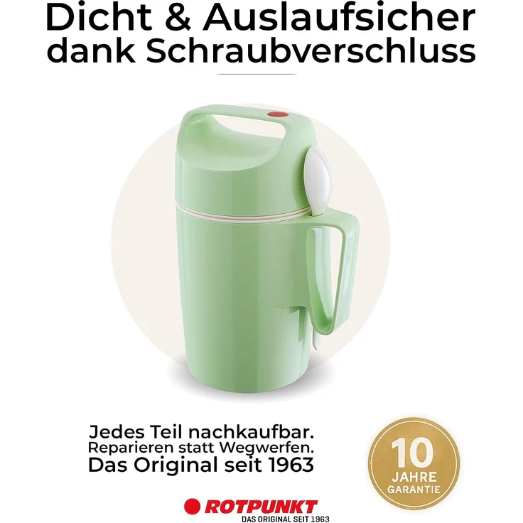 ROTPUNKT Isolierkanne DIRK 850, Thermobehälter Glaseinsatz, 0.85 l, isolierend, BPA-frei, phthalatfrei, inklusive Löffel – Bild 4