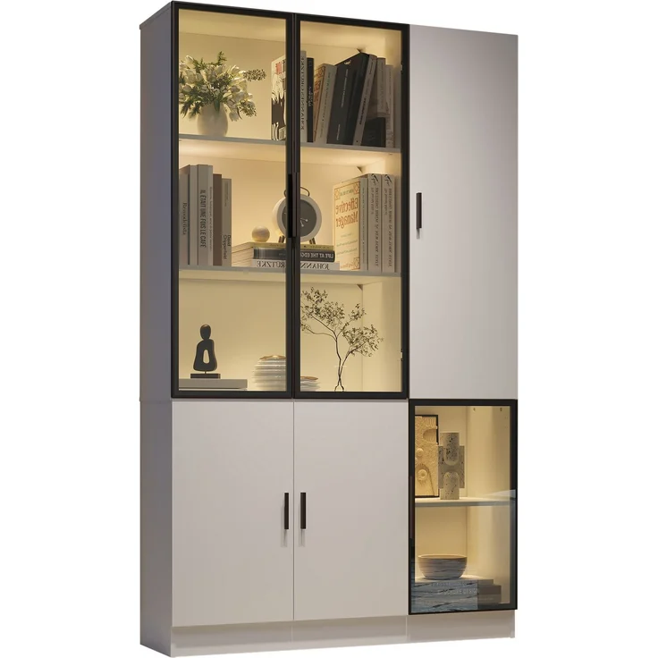 ZUBALIYA Schrank mit LED-Beleuchtung in Weiß, ideale Lösung für kleine Räume, robuste Verarbeitung, langlebige Materialien, einfache Selbstmontage, mit verständlicher Aufbauanleitung, si. (Modell 2) – Bild 16