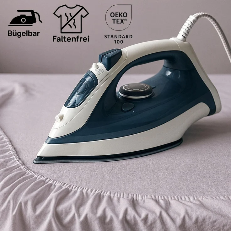 EXKLUSIV HEIMTEXTIL Frottee Spannbettlaken 90 - 100 x 200 cm Flieder 80% Baumwolle 20% Polyester Öko - Tex Zertifiziert Bed-Sheet Bettlaken Spannbetttuch Topper Leinentuch – Bild 6