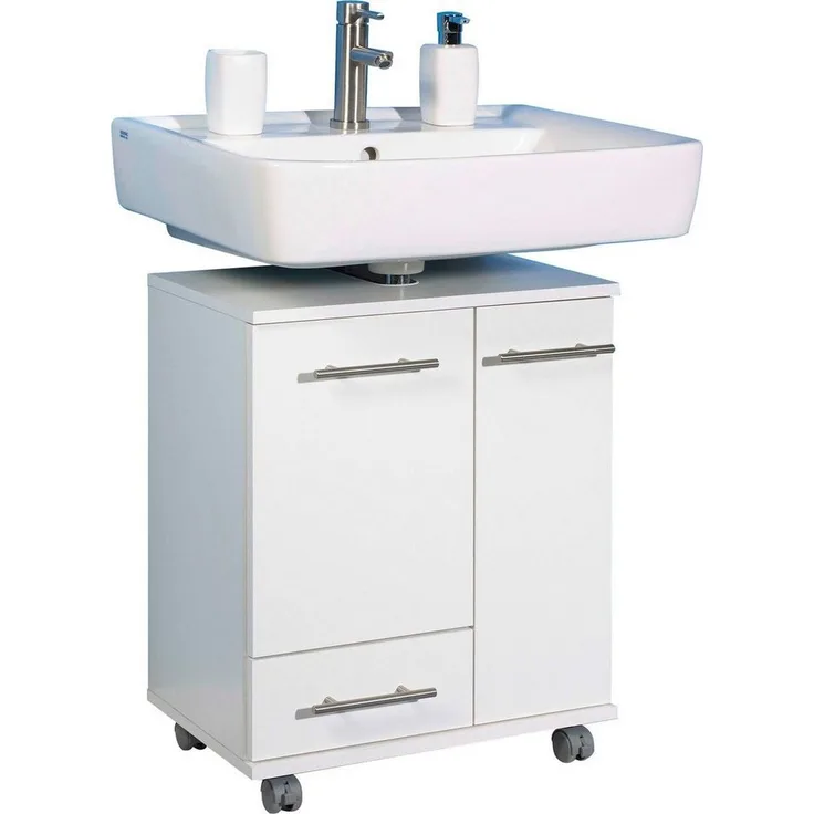 Waschbeckenschrank Badschrank Unterschrank für Bad WBU weiss Ken