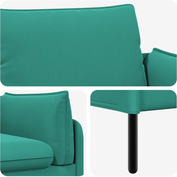 vidaXL 3-Sitzer-Sofa Türkis 222 x 81 x 89 cm Samt 42048652 – Bild 6