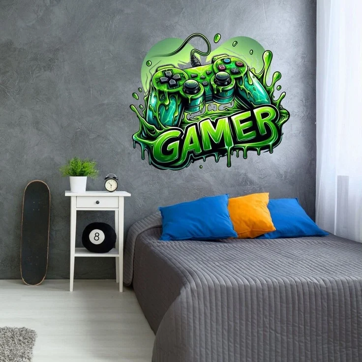 nikima Wandtattoo 259 Wandtattoo Gamer - Größe 500 x 500 mm (PVC-Folie), in 4 vers. Größen – Bild 3