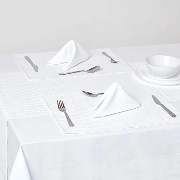 Homescapes Platzset Tischset weiß im 2er-Set – 30 x 45 cm, 100% Baumwolle – Bild 3