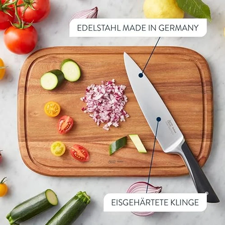 Jamie Oliver by Tefal K26702 Fleisch-/Schinkenmesser 20 cm | hohe Schneideleistung | unverwechselbares Design | widerstandsfähige und langlebige Klingen | Edelstahl/Schwarz – Bild 4