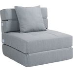 HOMCOM Sessel Einzelsofa mit Kissen, Klappsessel, 2-in-1 Design (Schlafsessel, 1-St, Bettsessel), bis 120 kg Belastbar, Blau