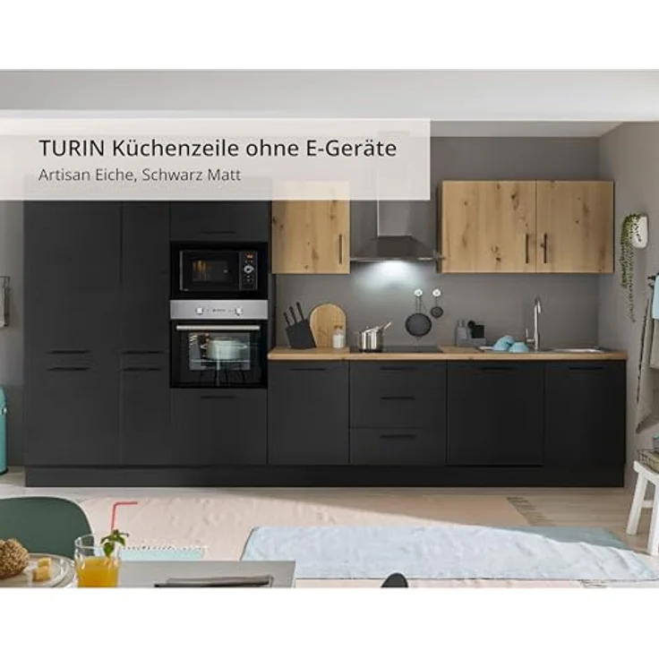 BASIC by Balculina Küchenzeile Turin, Breite 370 cm, wahlweise mit E-Geräten – Bild 4