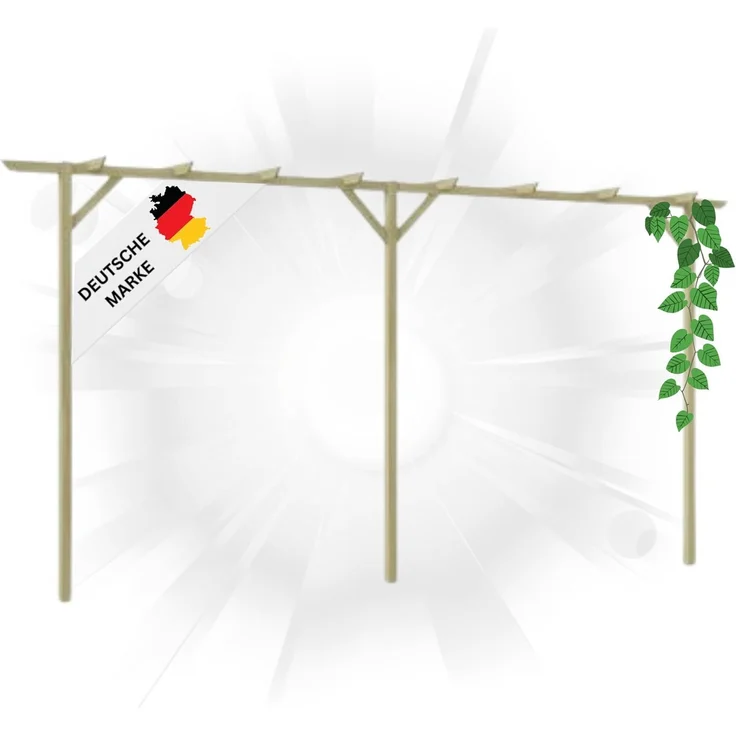 DELUKE® Pergola aus Holz LURV 4x2m Kiefernholz Rankhilfe Pergola Holz Bausatz freistehend Gartendeko Gartenbogen Gartenpergola – Bild 1