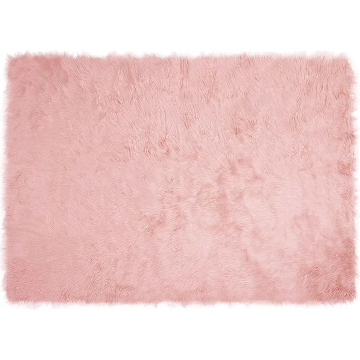vidaXL Kunstschaffell Teppich Tafalla Rosa 120 x 170 cm Polyester 42021548 – Bild 1