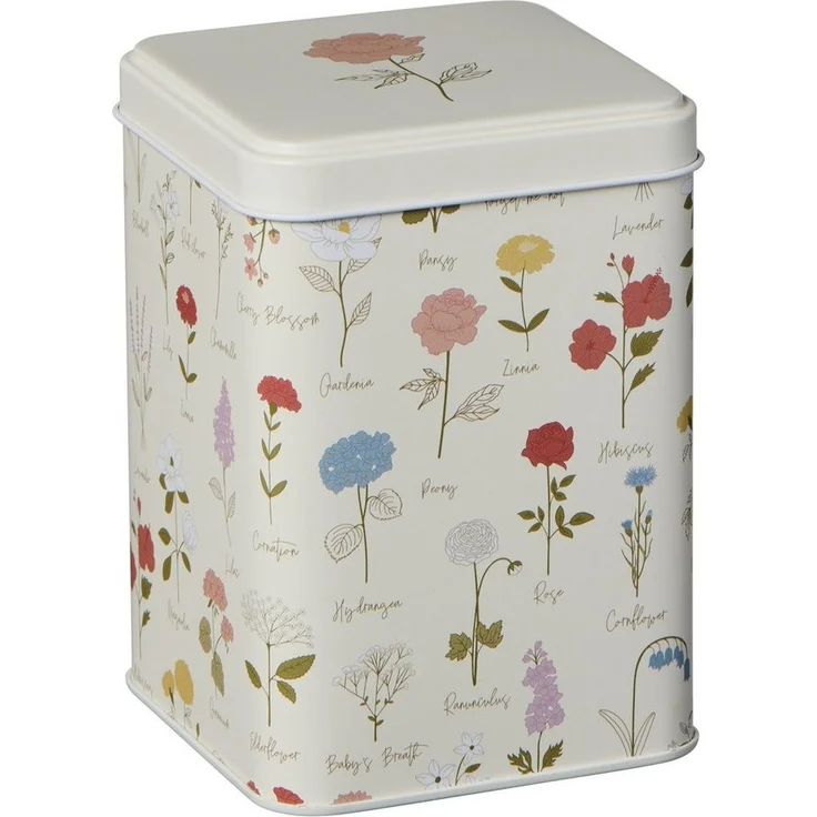 Ib Laursen - Vorratsdose Dose mit Deckel Blumenmuster H 12,5cm Metall 32990-00 – Bild 5