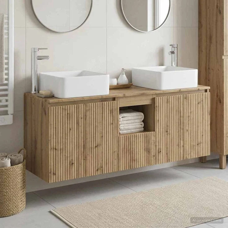 vidaXL Badezimmerschrank-Set 3 stk. Artisan-Eiche 129 x 41 x 80 cm 3405646 – Bild 1