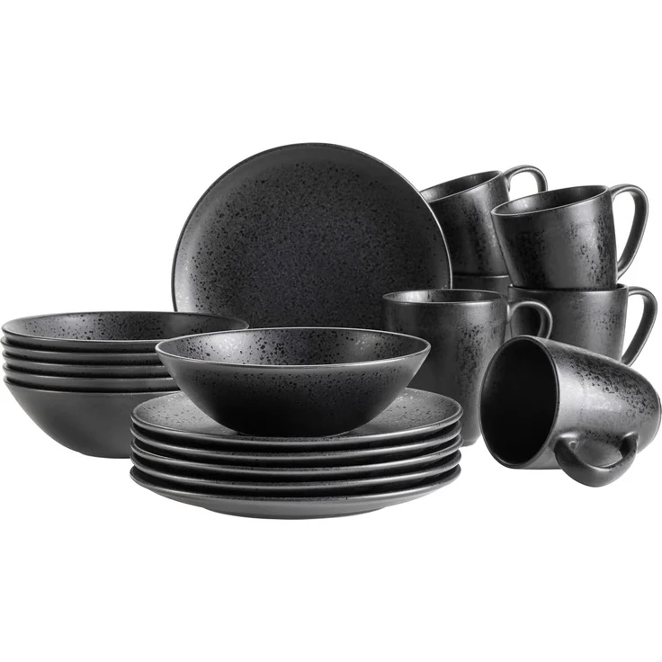 MÄSER Frühstücks-Geschirrset ESSENTIAL, Frühstücks Set, Steinzeug (18-tlg), 6 Personen, Steinzeug, Geschirr-Set, Service – Bild 1