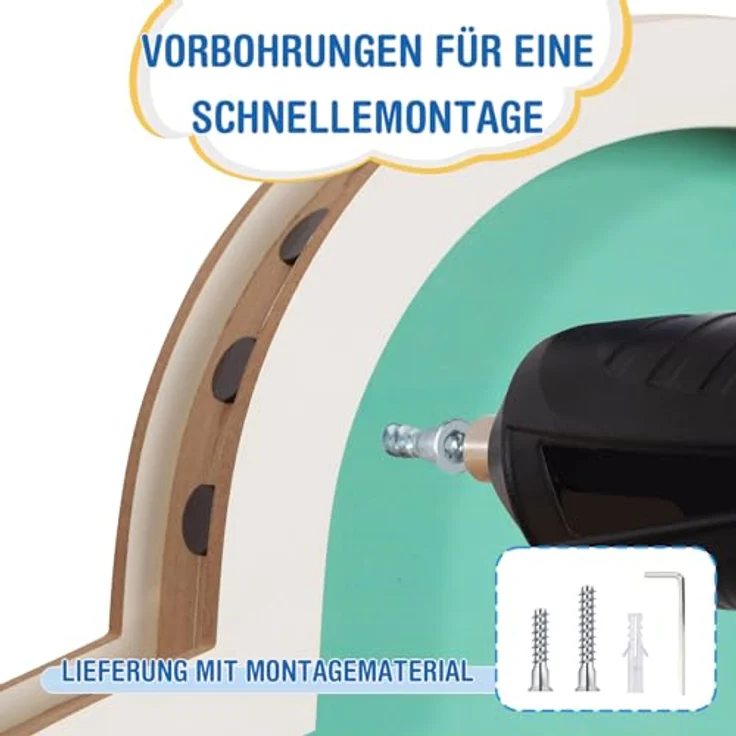 Todeco Tonie-Regal für Toniebox Hörfiguren, Magnetische Wandregal für 30-40 Tonie, Perfekte Tonie Aufbewahrung im Kinderzimmer für Jungen & Mädchen, UFO – Bild 7