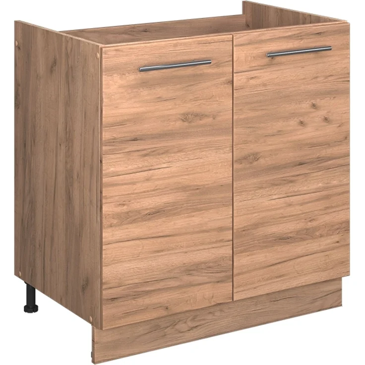 Spülenunterschrank Fame-Line Goldkraft Eiche 80 cm , AP Marmor Vicco – Bild 1