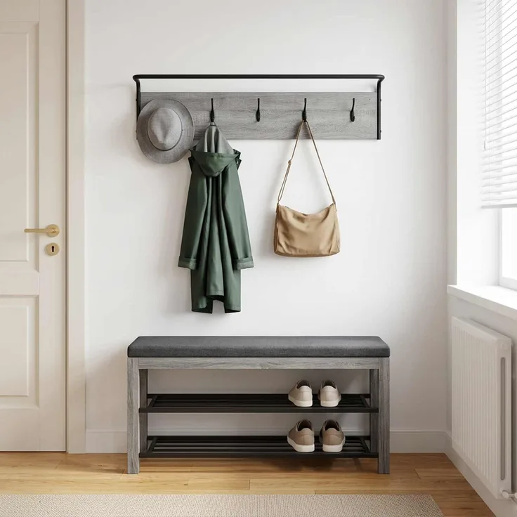 vidaXL Garderobenständer 100 x 30 x 25 cm Sonoma-Grau Holzwerkstoff 8014091