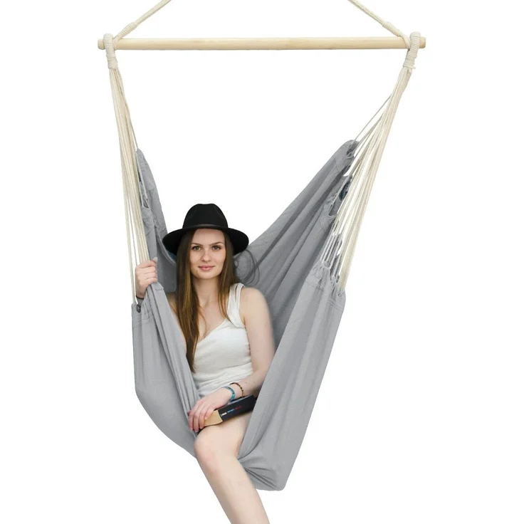 XXL Hängesessel Relaxsessel 185x130cm bis 150kg in Lilac Grau – Bild 2