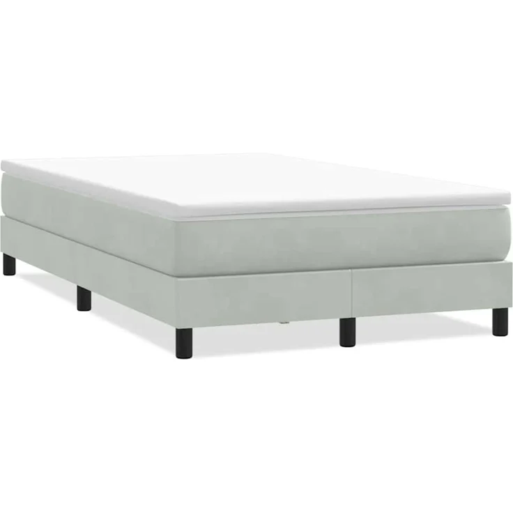 vidaXL Boxspringbett ohne Matratze Hellgrau 120x220 cm Samt 3315867 – Bild 2