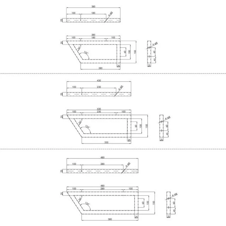 doporro Wandregalhalter rostfreie Edelstahl Wandkonsole Wandhalter Regalträger Regalhalter, 2-tlg. – Bild 4