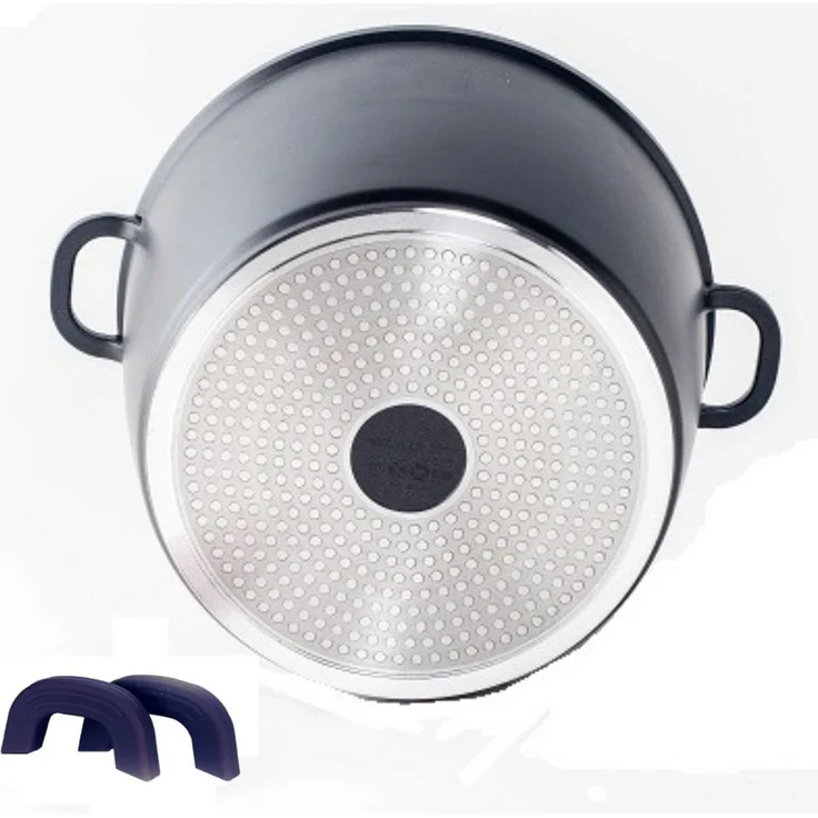 Tiefer Kochtopf Induktion Deckel Ø28cm Suppentopf Alu Guss – Bild 5