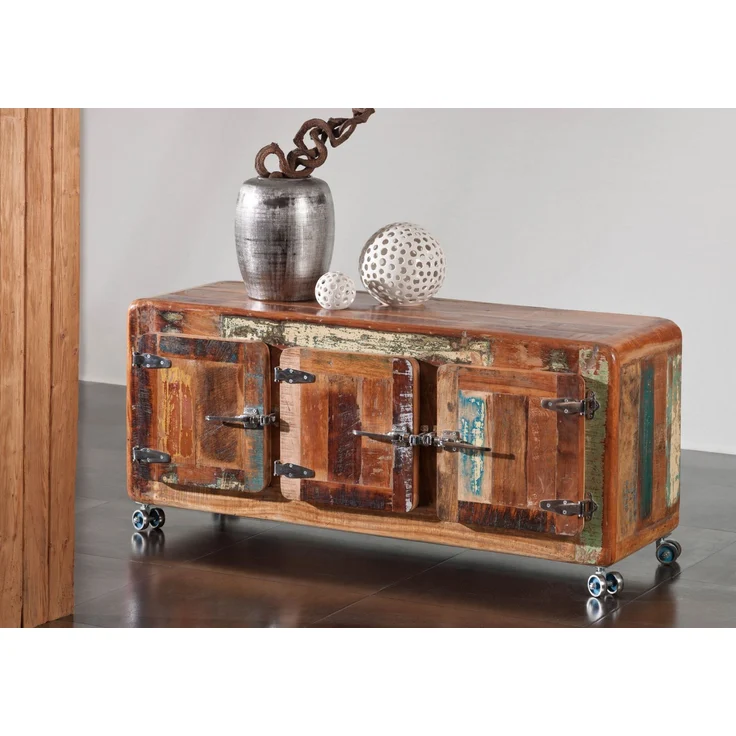 Sideboard Altholz 126x40x56 mehrfarbig lackiert FREEZY #04 – Bild 7