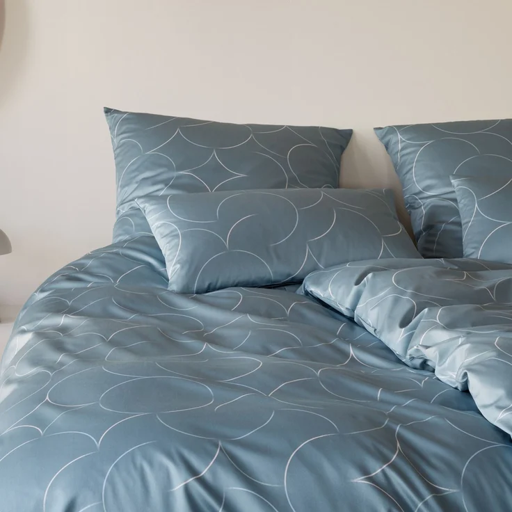Elegante Mako Satin Bettwäsche Circus 24579-4 salbei Kreise 135x200 – Bild 3