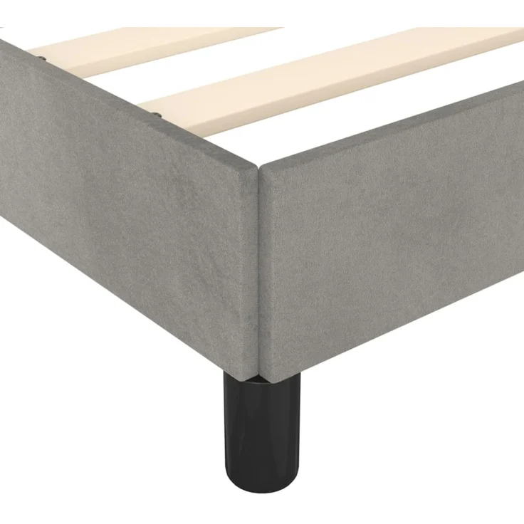 vidaXL Bettgestell ohne Matratze Hellgrau 120x190 cm Samt 3269625 – Bild 7