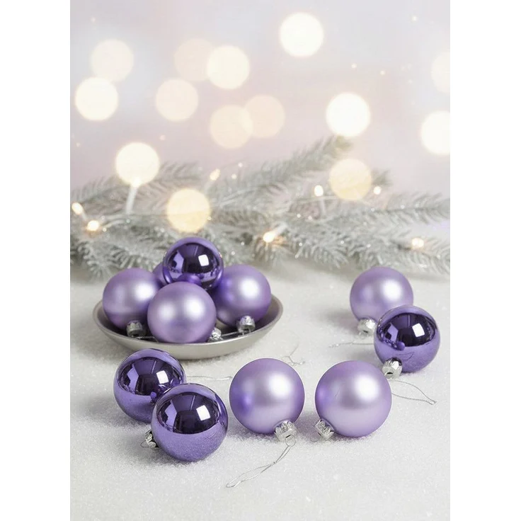 MAGIC by Inge Weihnachtsbaumkugel Weihnachtskugeln 20 Stk 6 cm Dreamy Lilac mit Haken – Bild 1