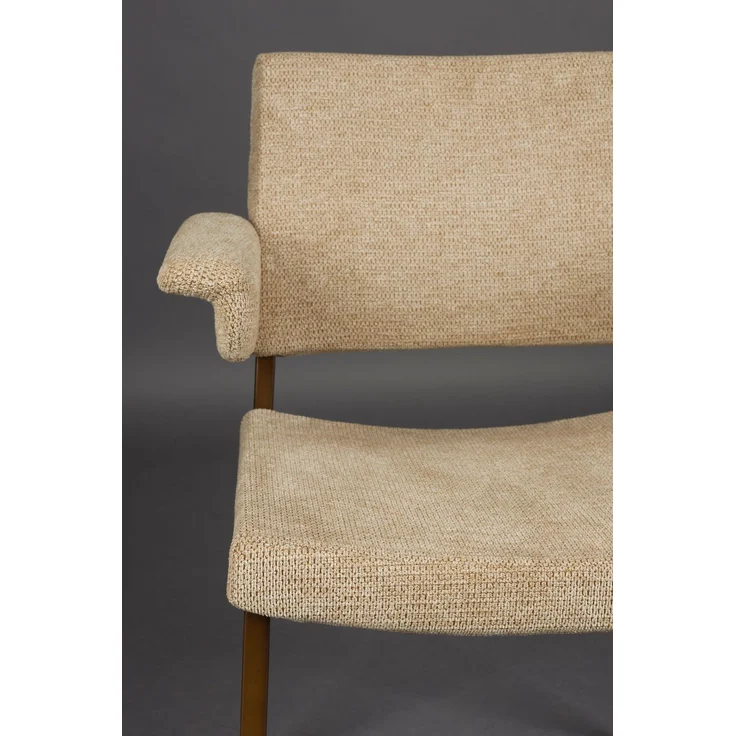 DutchBone Sessel Portland im 2er-Set, Beige mit Metallgestell in Antik-Optik 59,5x57,5x81,5 cm – Bild 6