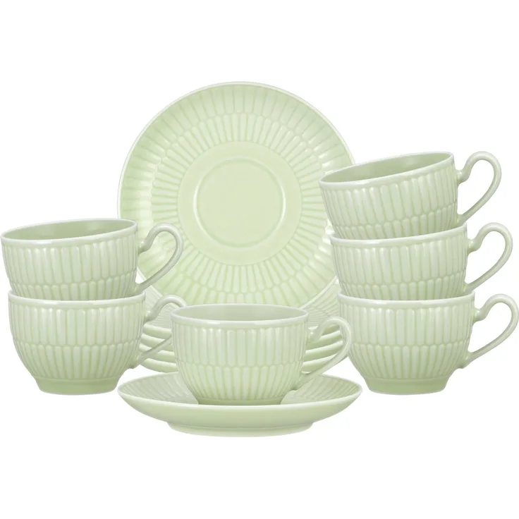 Seltmann Weiden Amina Espressotasse mit Untertasse 100 ml 6er Set Seladon