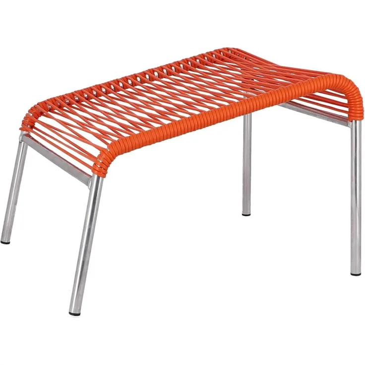 Fußhocker Outdoor Fiam Mya Lounge Spaghetti aus Aluminium orange
