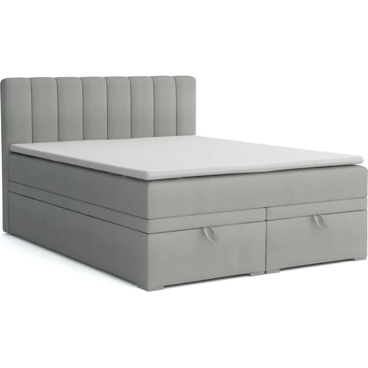 Deine Möbel 24 Boxspringbett DAVID Boxbett Polsterbett Komplettbett Bett mit einer Matratze H4 (Taschenfederkernmatratzen 7 Zonen H4 Creme Grau Hellgrau Schwarz Anthrazit Beige Samt Velour, 3-St, Taschen-federkernmatratze 7 Zonen H4 PREMIUM Bett), 120x...