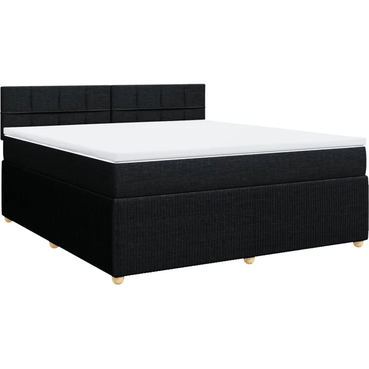 vidaXL Boxspringbett mit Matratze Schwarz 180x200 cm Stoff 3287537 – Bild 2